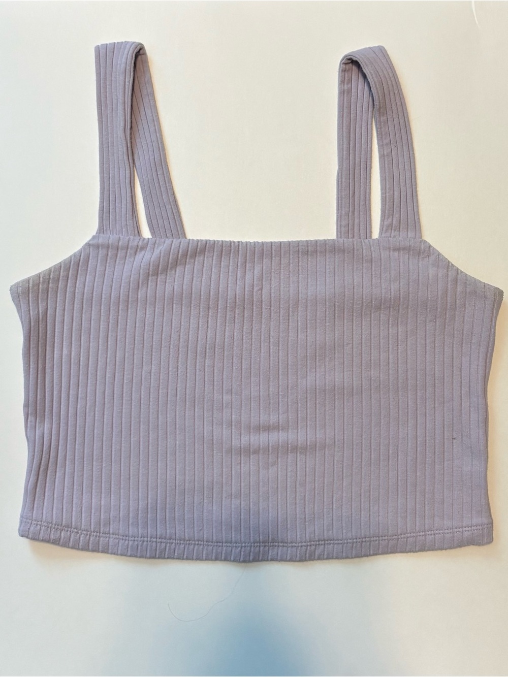 American Eagle Ribbed Square-Neck Crop Top - Lavender